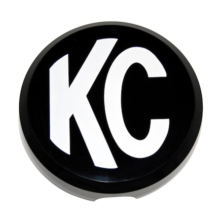 Kc Hilites COVER: 6IN RND BLK W/WHT KC HARD (EA) 5105
